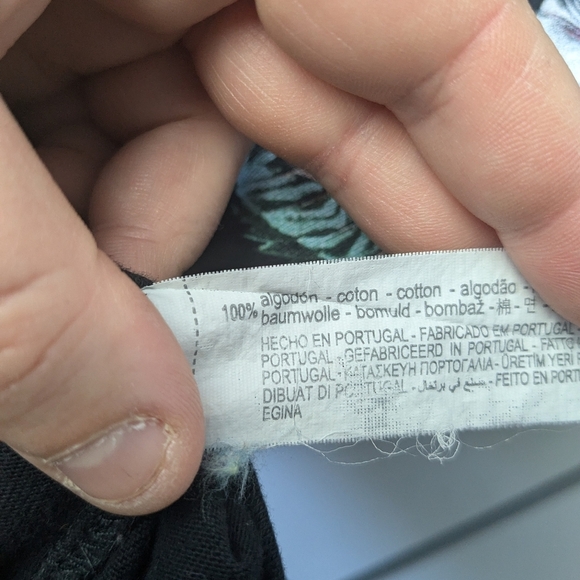 ZARA Men T Shirt 100% Cotton Size Large Black With Floral Details Super Nice ! - Picture 6 of 11